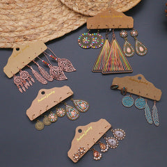 Close-up of alloy vintage earrings set for women