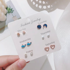 Stylish Korean Autumn Winter Pearl Bow Earrings Set - Image 6
