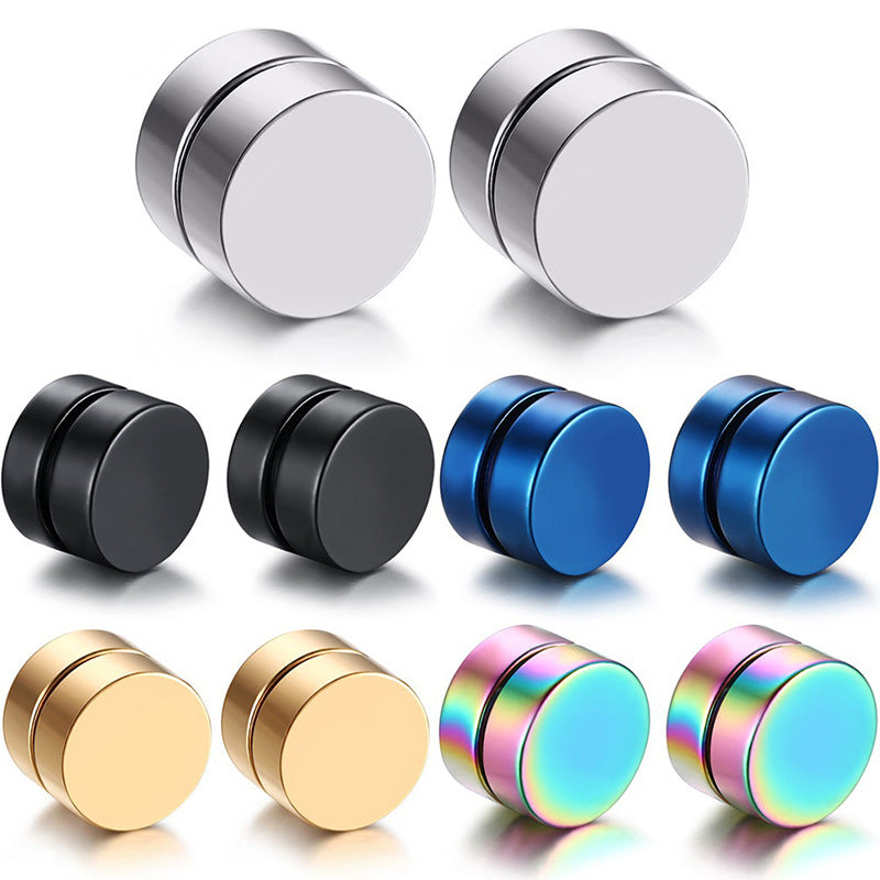 Image of titanium steel magnetic ear studs in gold
