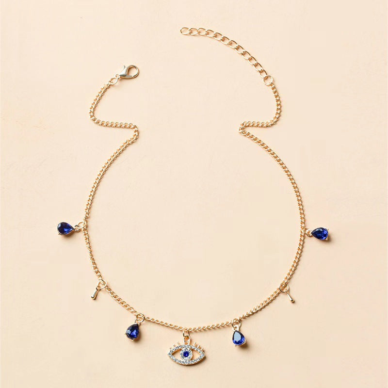 Gold-Plated Crystal Evil Eye Necklace with packaging