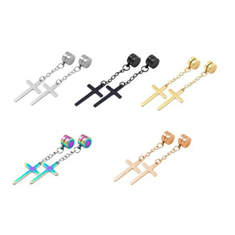 Stylish titanium steel magnetic earrings design