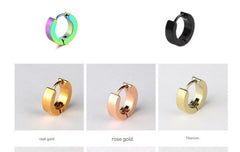 Titanium earrings model wearing stylish accessories