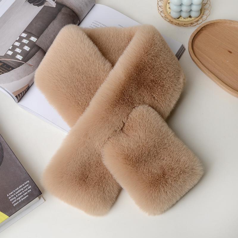 stylish plush scarf draped on a coat