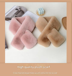 plush scarf in soft pastel colours