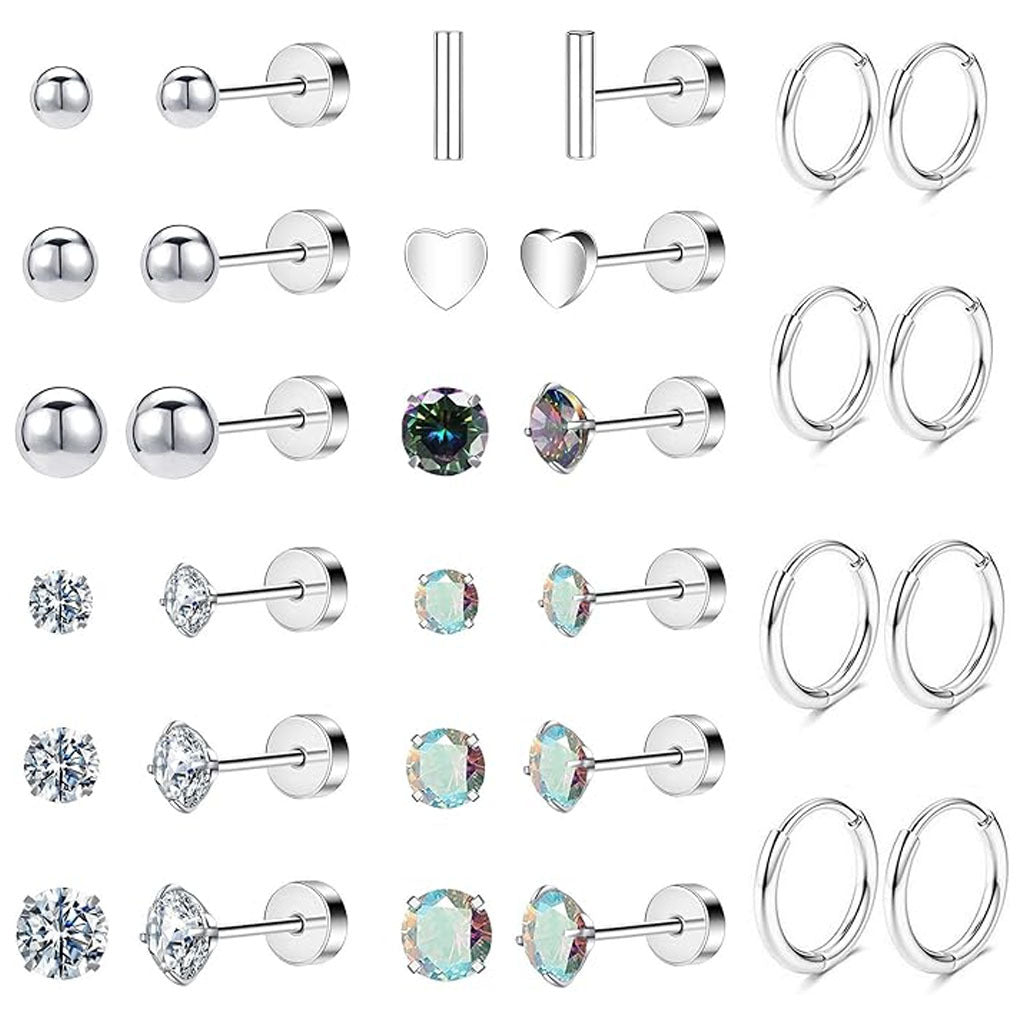 Stylish Stainless Steel Geometric Earrings Set Image 7