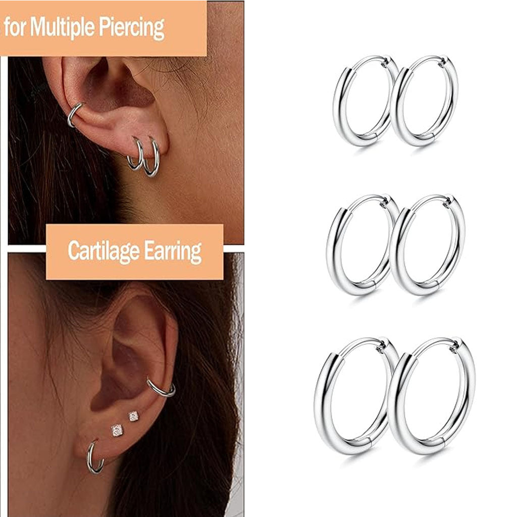 Detailed view of lightweight geometric earrings set