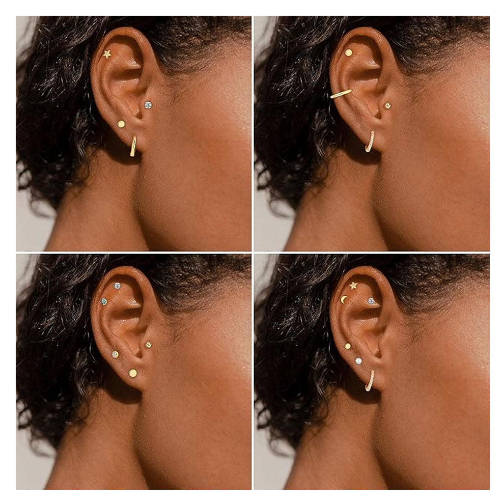 Elegant geometric womens earrings in steel