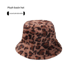 side view of leopard print fisherman hat