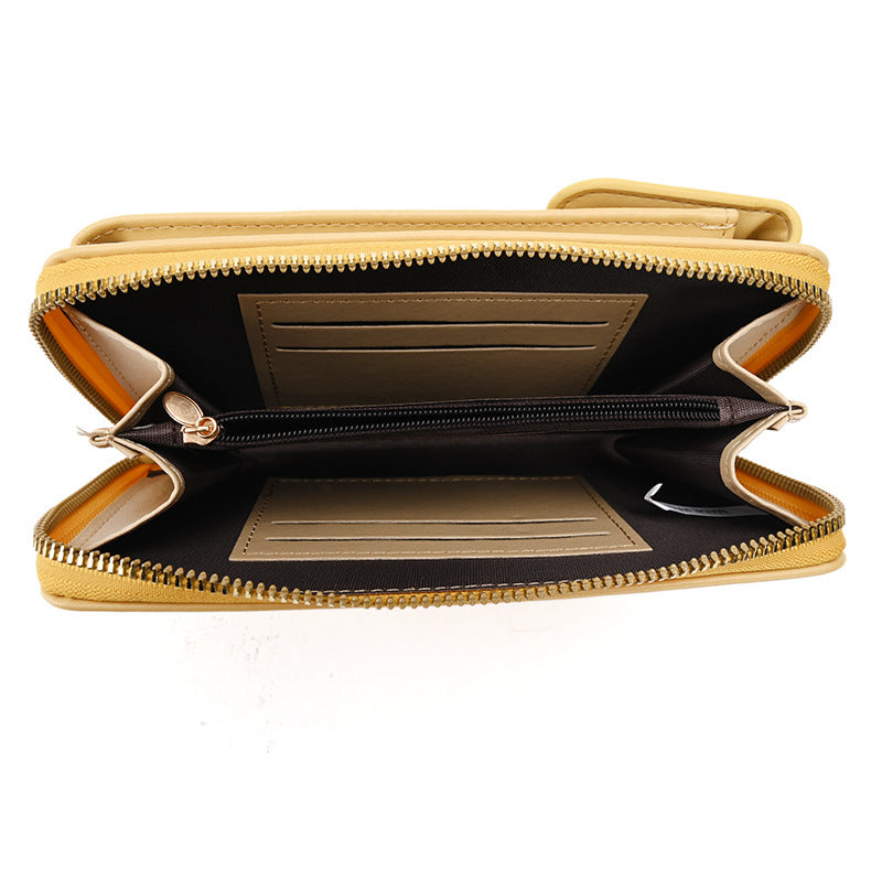 Apricot PU leather bag with ample storage