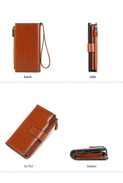 Spacious Vintage Wallet with Waterproof Design in Midnight Black