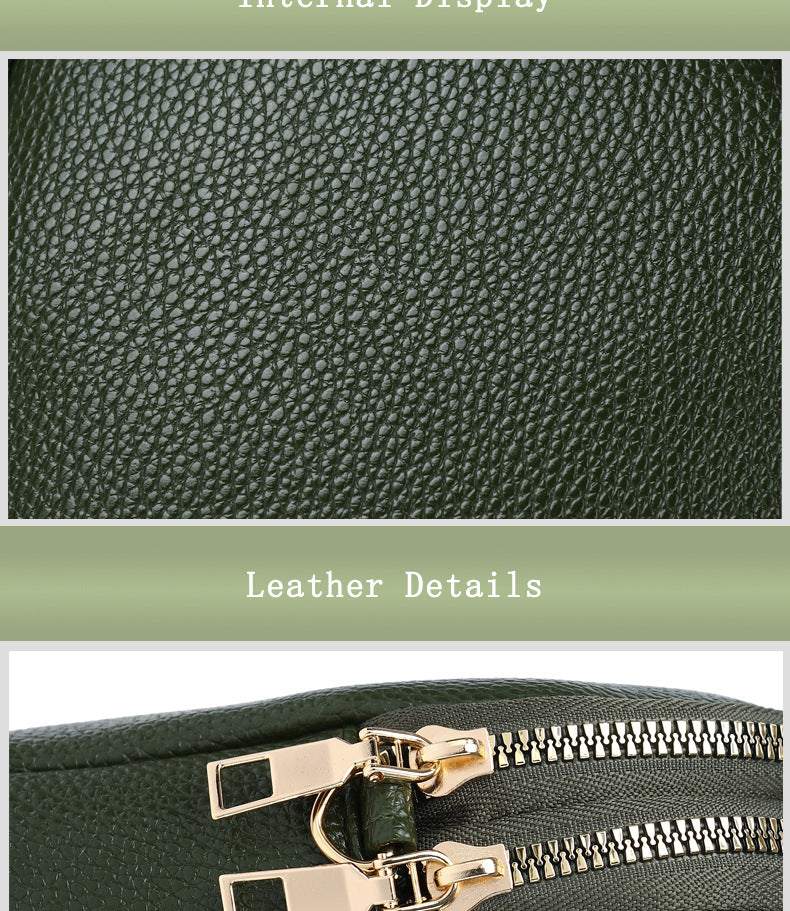 Chic Color-Block Mini Round Bag open zipper