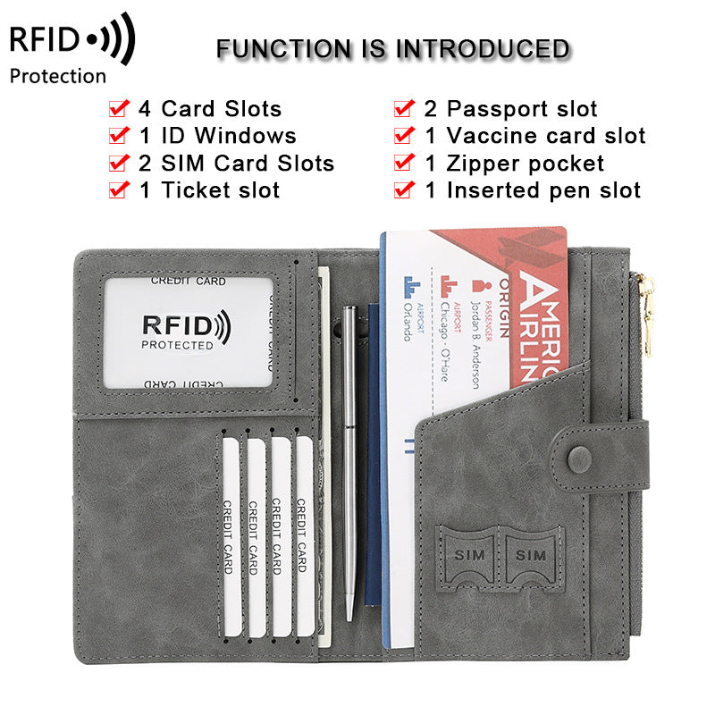 Secure RFID Passport Holder in Black
