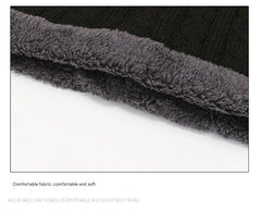 Knitted neck warmer displayed with other winter accessories