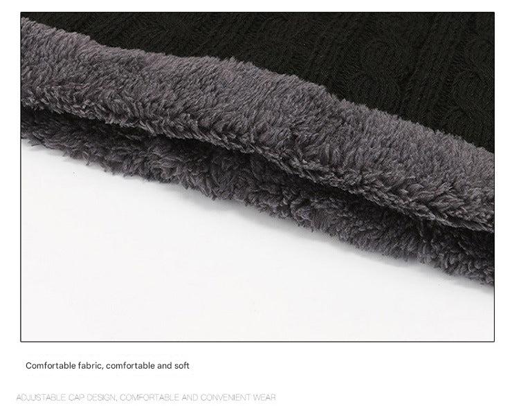 Knitted neck warmer displayed with other winter accessories