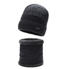 Burgundy neck warmer set for men