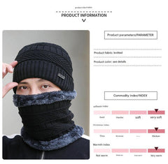 Stylish black winter beanie and neck warmer