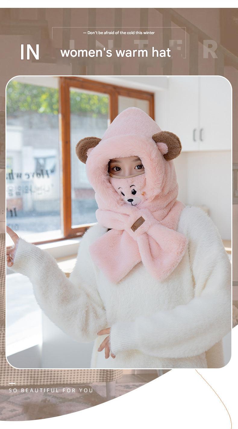 Close-up of adorable bear ear hat