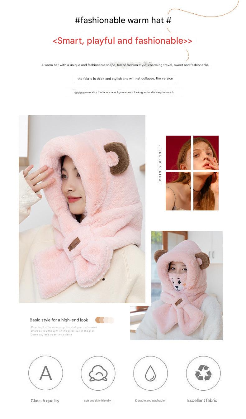 Cozy bear scarf and mask combo for kids