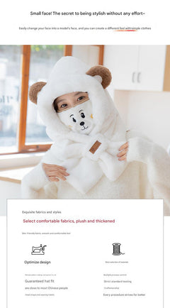 Bear hat and scarf set in multiple colours