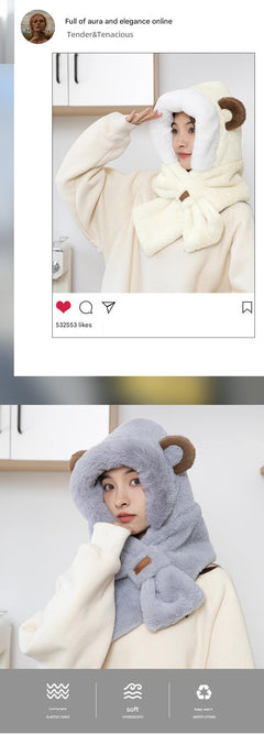 Warm rabbit hair winter hat for children