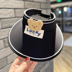 Stylish kids summer hat with cartoon design front view