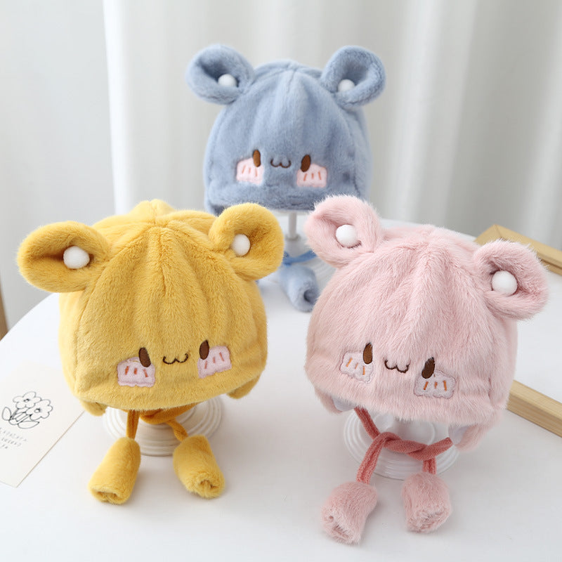 Close-up of the Cozy Plush Baby Hat