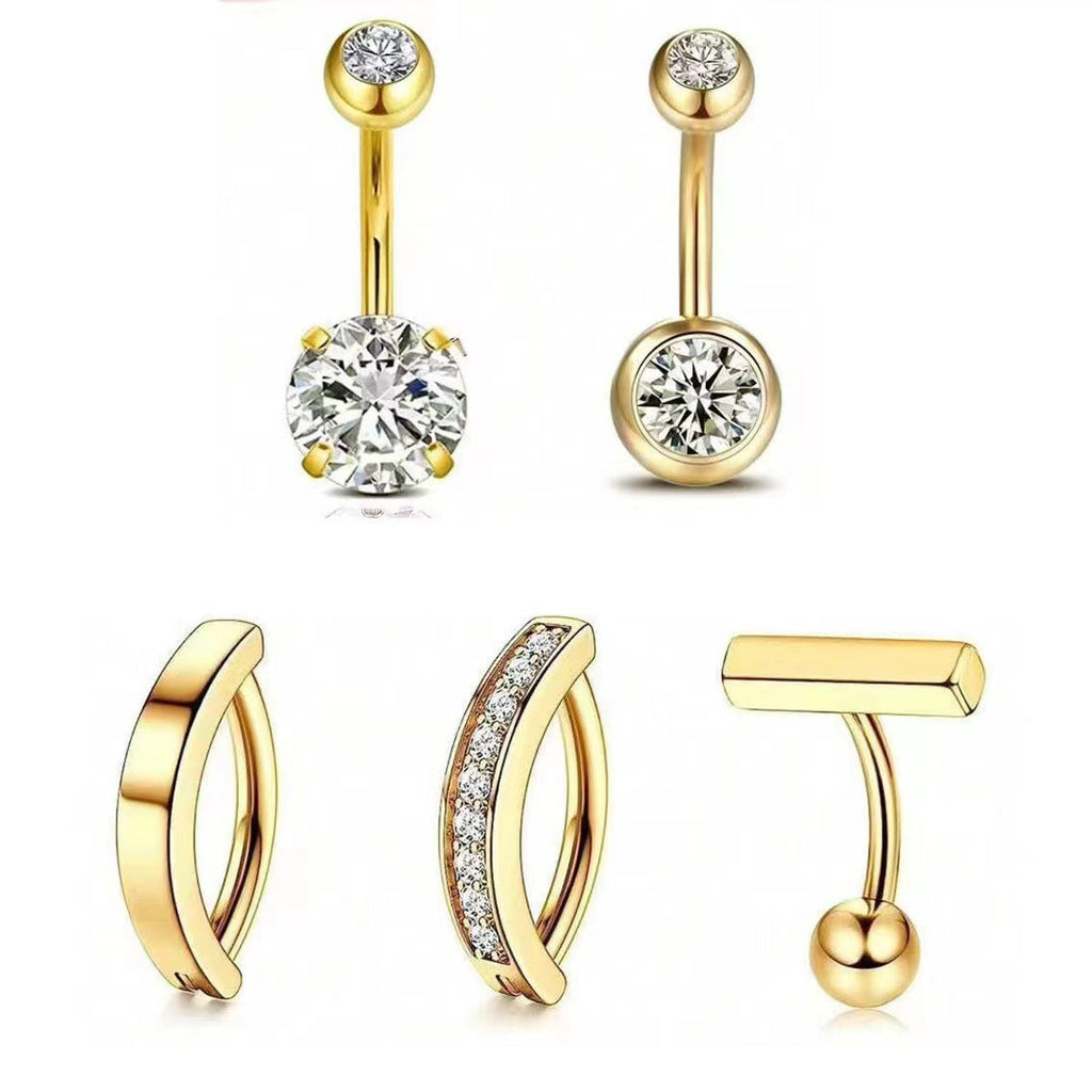 Stylish stainless steel navel ring set image 1