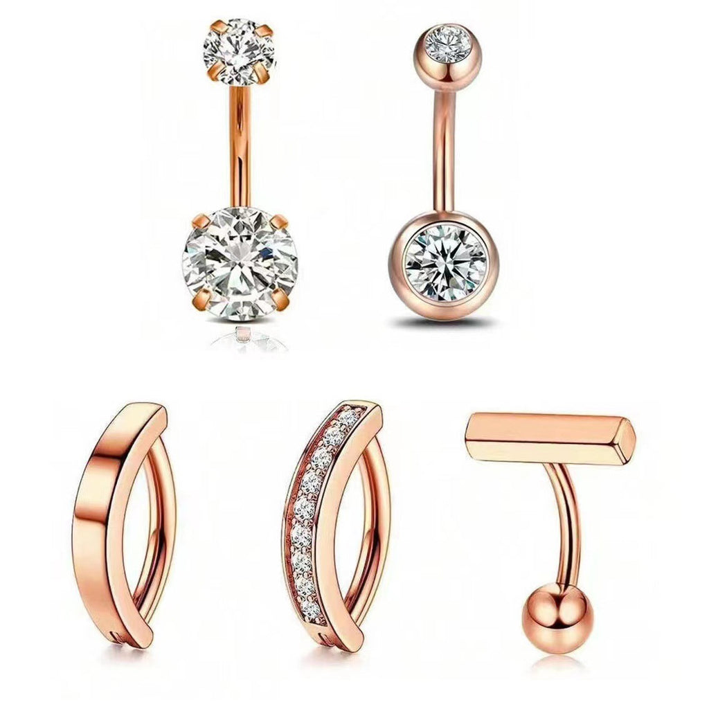 Elegant gold navel ring style image 4