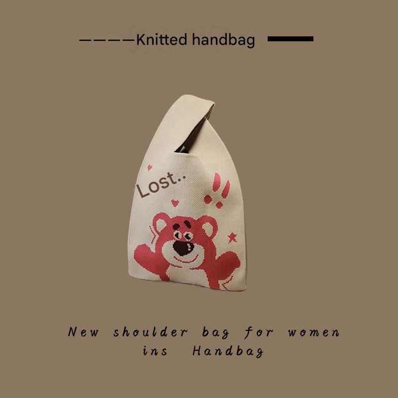 Knitted tote bag in casual setting
