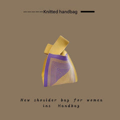 Spacious interior of the knitted tote bag
