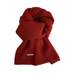 Elegant knitted scarf in khaki for winter