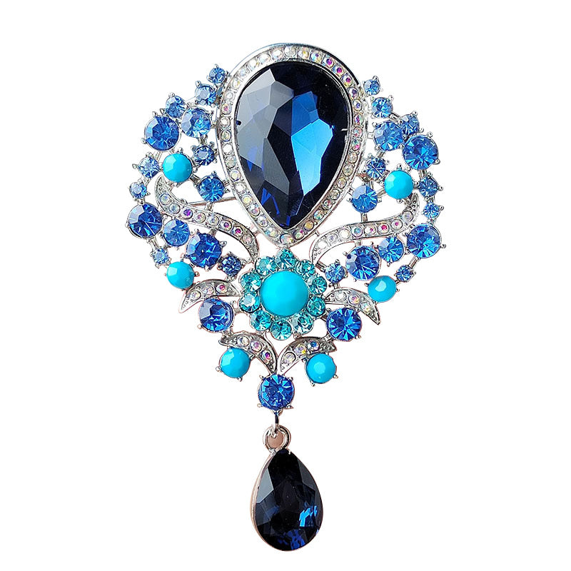 vintage crystal drop brooch image 5