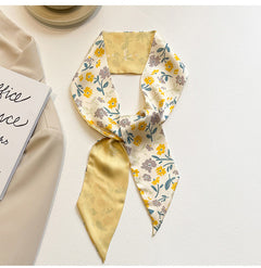 yellow scarf folded on a table