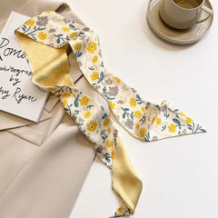 yellow hair scarf styled as headband