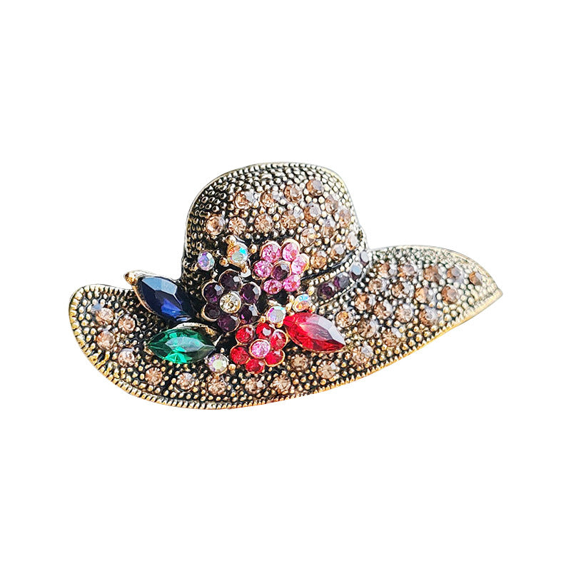 Close-up of intricate details on alloy brooch