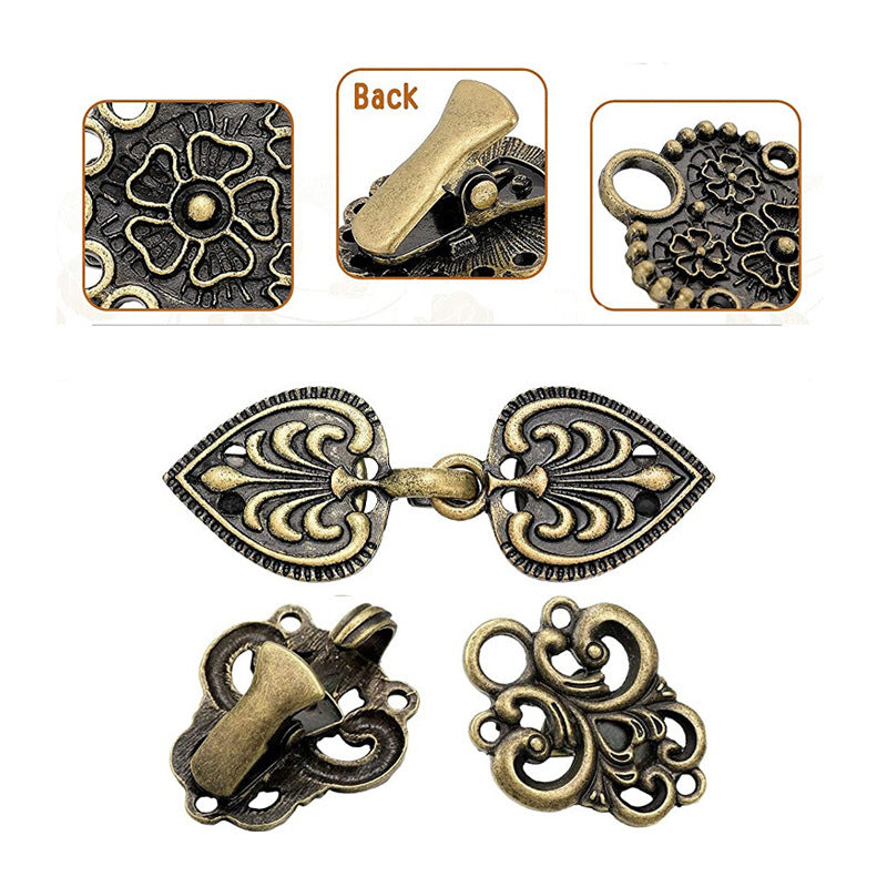 Floral design scarf clip in bronze colour