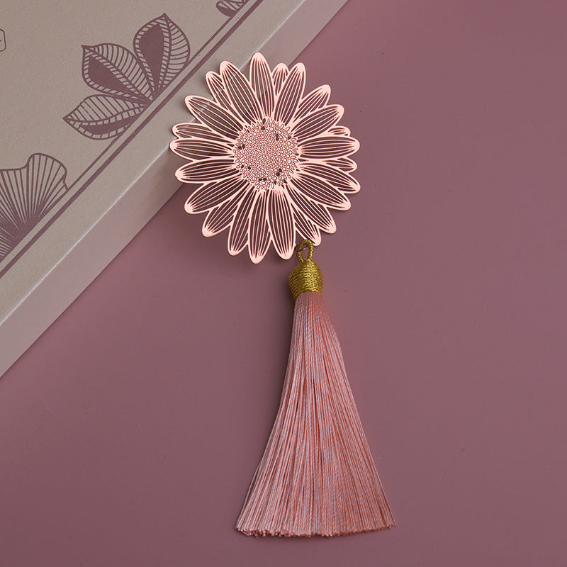 Intricate designs of a metal bookmark