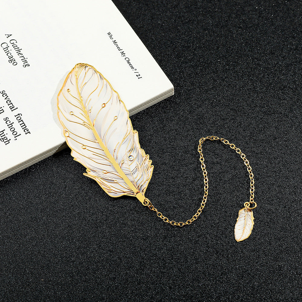 gold version of feather-shaped bookmark image 6