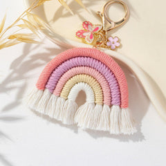 Vibrant Multi-Colour Butterfly Flower Keychain Pendant Image 4