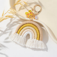 Vibrant Multi-Colour Butterfly Flower Keychain Pendant Image 2