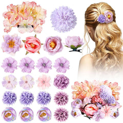 bridesmaid hairstyle with floral hair clips